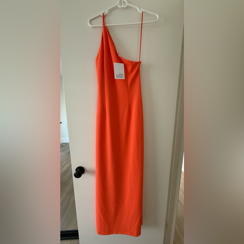 Badgley Mischka Vibrant Orange Maxi Dress